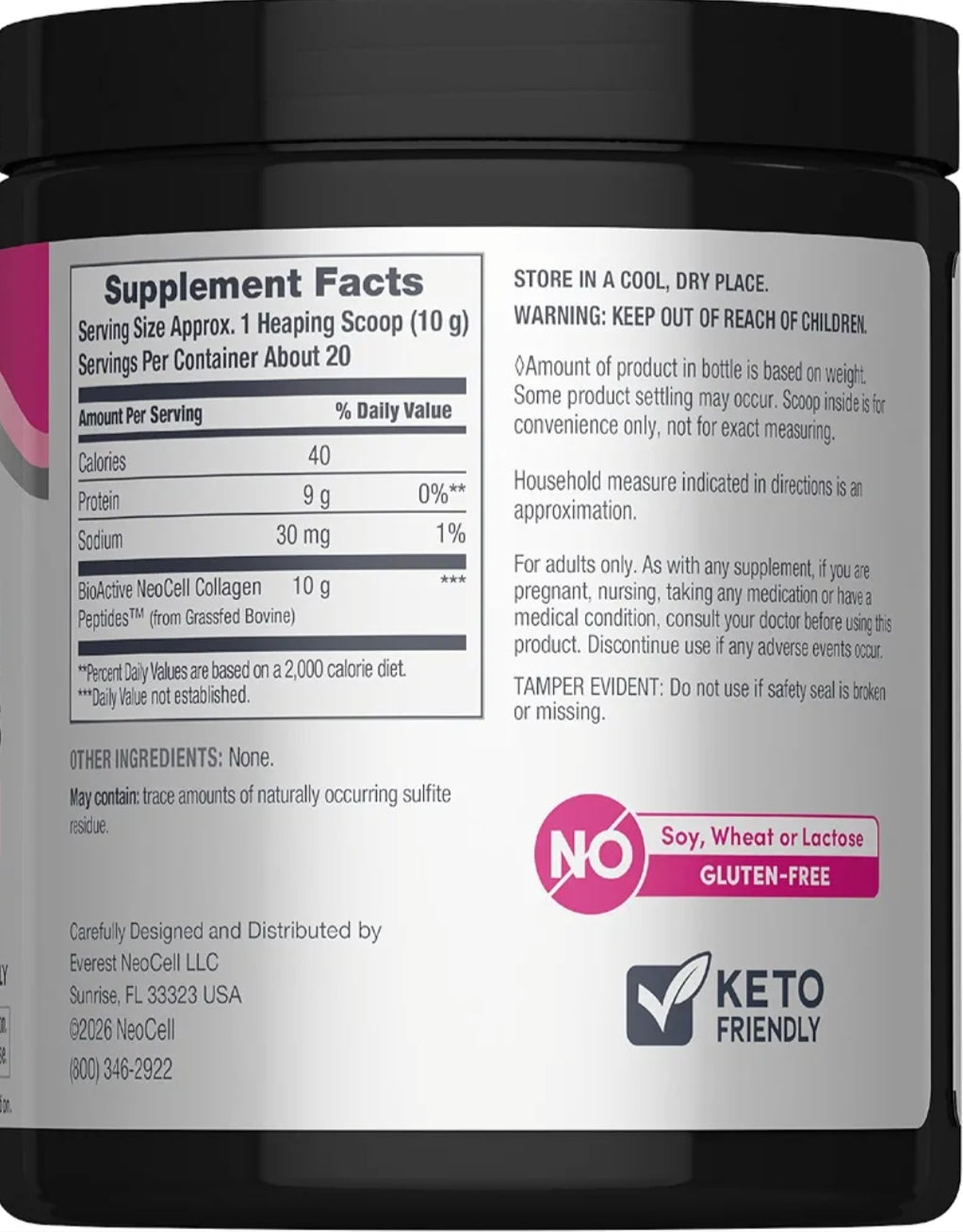 NeoCell Grassfed Collagen Peptides Powder