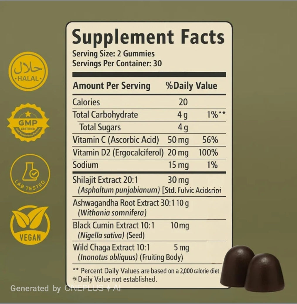 Sakoon Pure Shilajit Gummies for Men & Women