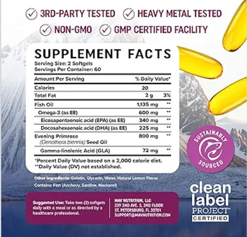 Fish Oil Omega 3 Supplements for Women | DHA + EPA