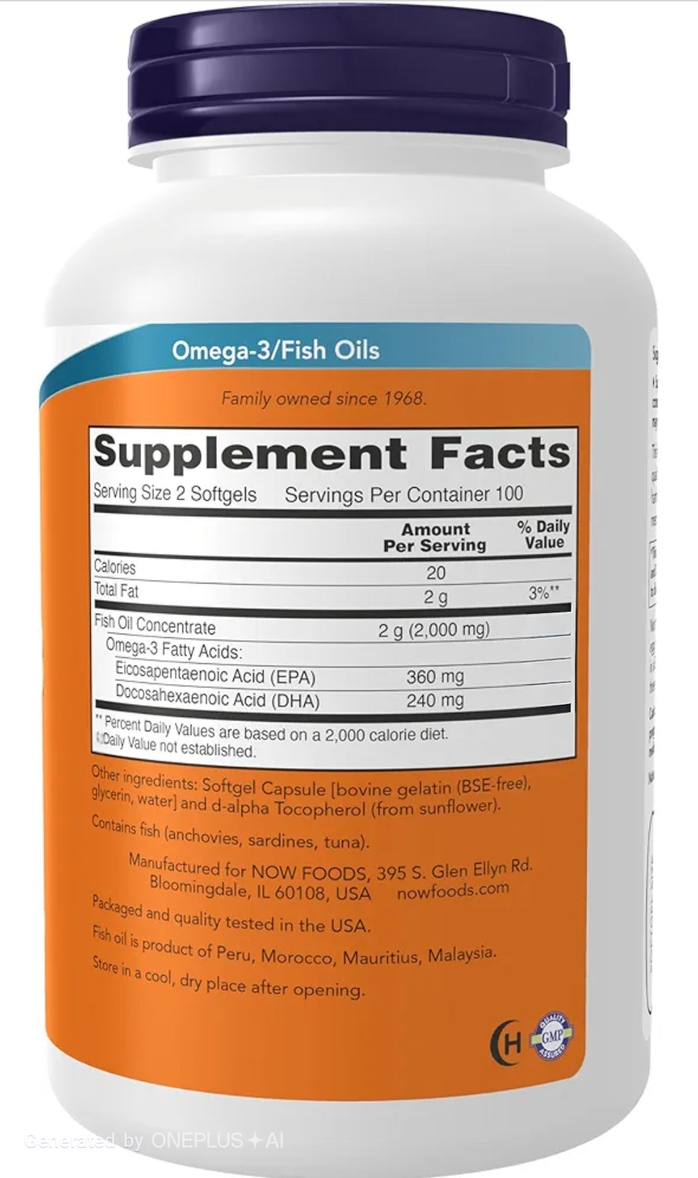 NOW Foods Supplements, Omega-3 180 EPA / 120 DHA
